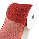 Christmas Glitzy Net Wired Ribbon, 4-Inch, 10-Yard