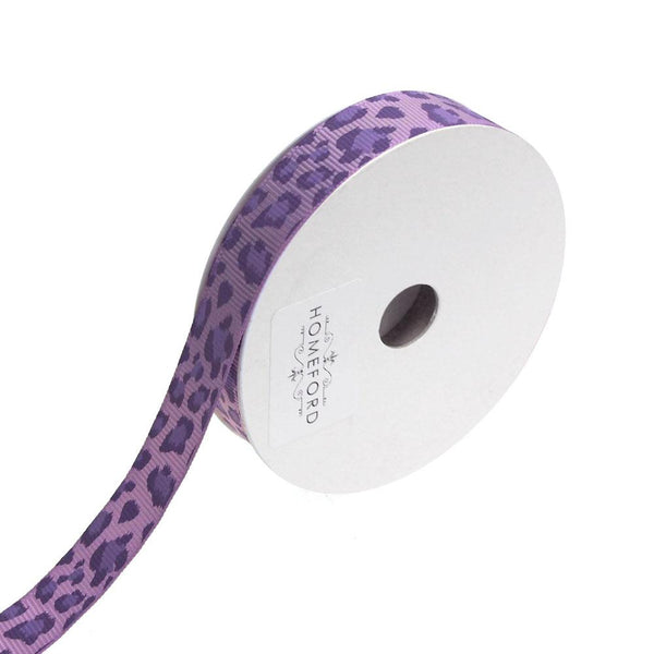 Leopard Grosgrain Ribbon, 5/8-Inch, 3-Yard, Lilac