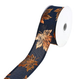 Copper Accent Fall Leaves Wired Ribbon, 1-1/2-Inch, 10-Yard