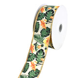 Tropical Hibiscus Wired Ribbon, 1-1/2-Inch, 10-Yard