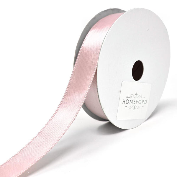 Single Faced Wired Edge Satin Ribbon, 5/8-Inch, 10-Yard, Light Pink