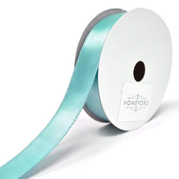 Single Faced Wired Edge Satin Ribbon, 5/8-Inch, 10-Yard, Aqua