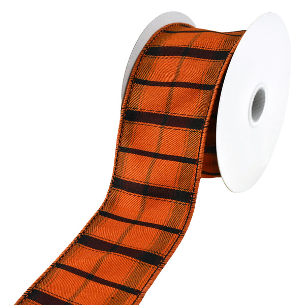 Sunset Twill Plaid Wired Ribbon, 2-1/2-Inch, 10-Yard