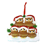 Cute Owl Family of Five Christmas Ornament, 3-1/2-Inch