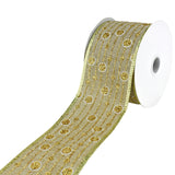 Christmas Glitter Dots and Stripes Wired Ribbon, 2-1/2-Inch, 10-Yard