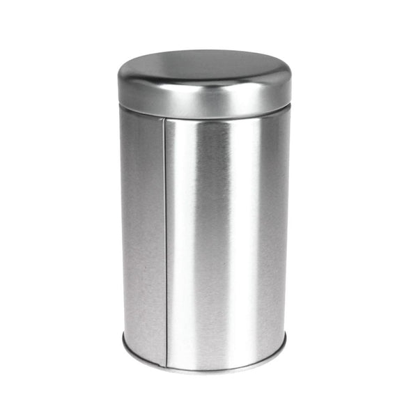 Tea Tin Canister Storage Container, Silver, 5-Inch