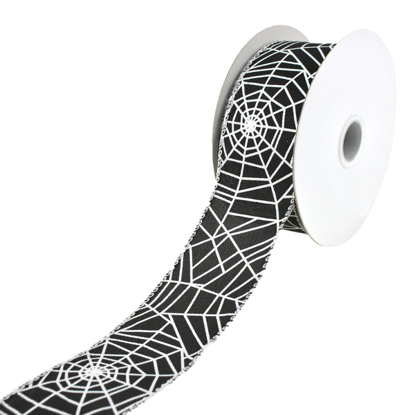 Satin Spider Webs Wired Ribbon, 1-1/2-Inch, 10-Yard