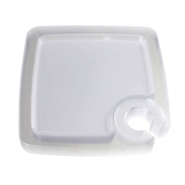 Clear Plastic Plates with Cup Holder, 9-Inch,12-Piece