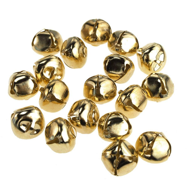 Metal Jingle Bells, Gold, 1-Inch, 18-Piece