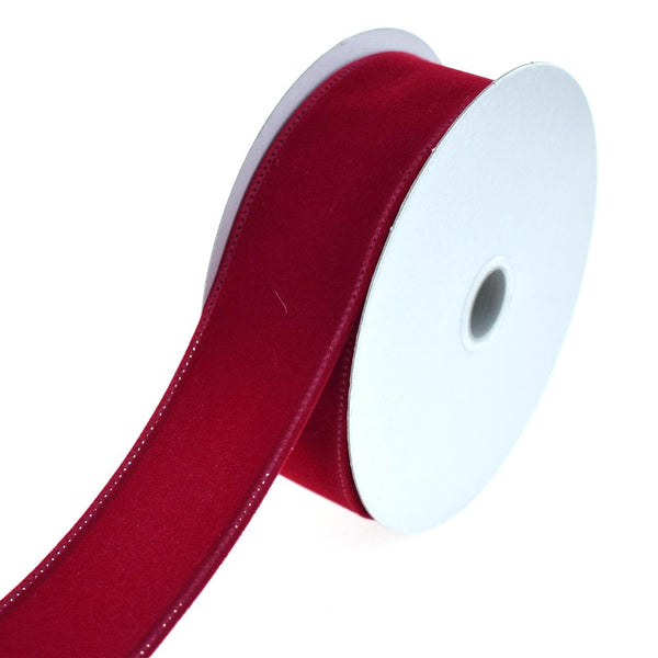 Christmas Velvet Wired Edge Ribbon, 1-1/2-Inch, 10-Yard, Dark Red