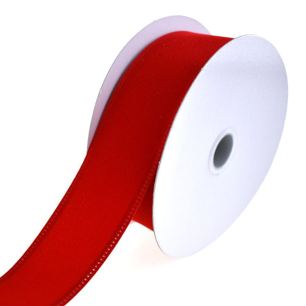 Christmas Velvet Wired Edge Ribbon, 1-1/2-Inch, 10-Yard, Bright Red