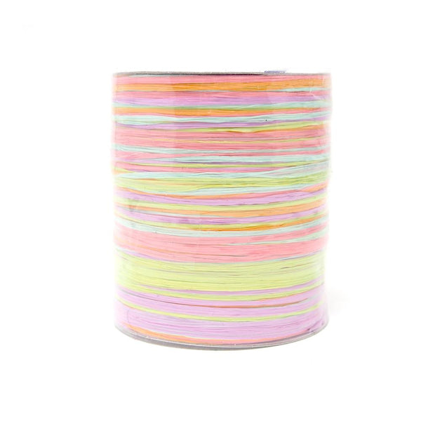 Premium Pastel Multicolored Raffia, Carnival, Made in Germany, 55-Yard