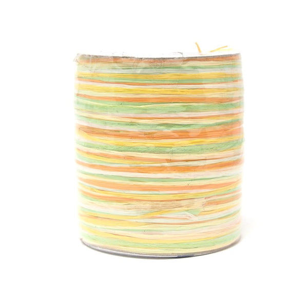 Premium Pastel Multicolored Raffia, Yellow, Made in Germany, 55-Yard