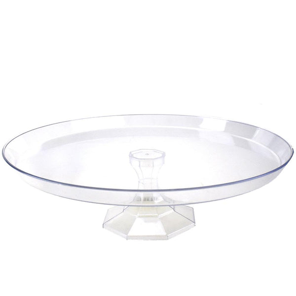 Plastic Round Cake Stand, Clear, 13-1/4-Inch