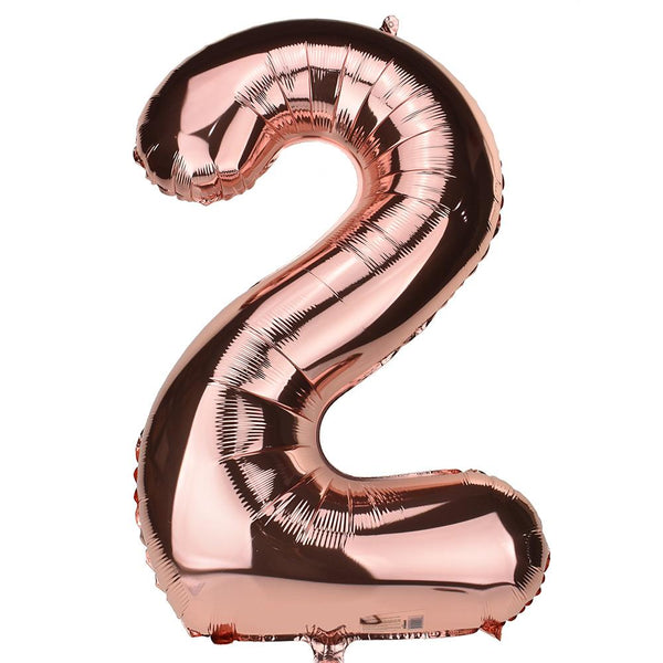 Jumbo Foil Number 2 Balloon, Rose Gold, 34-Inch