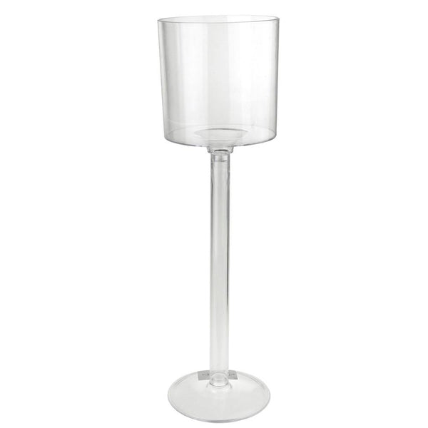 Tall Clear Wine Cup Stand Glass Vase, 18-Inch