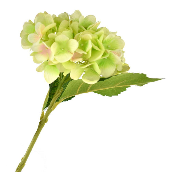 Deluxe Silk Hydrangea Stem, Apple Green, 18-Inch