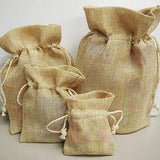 Faux Burlap Pouch Bags, 4-inch x 5-inch, 6-Piece