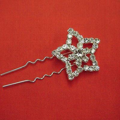 Wedding Rhinestone Tiara, Hairpin, 1-1/4-inch, Star (4-Piece)