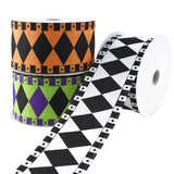 Harlequin Striped Edge Wired Ribbon, 2-1/2-Inch, 10-Yard