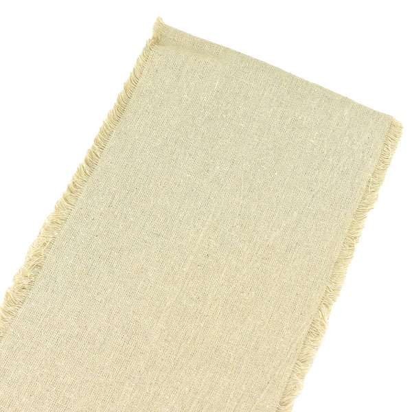 Natural Linen Chair Sash Fringed Edge, 8-Inch, 3-Yard