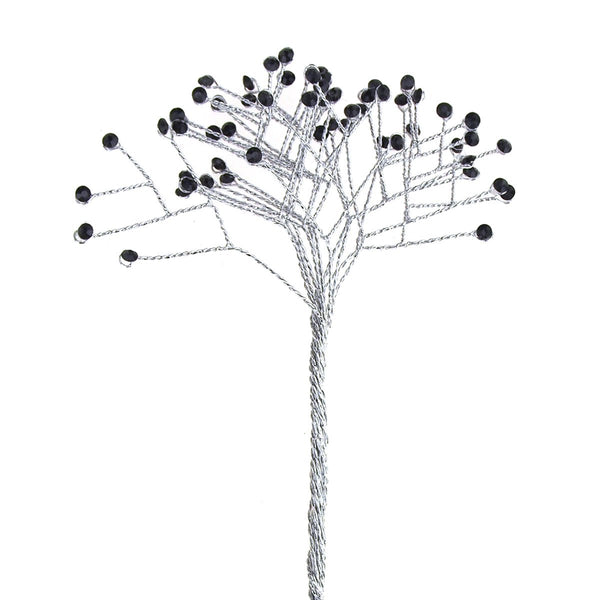 Crystal Rhinestone Spray Branch, 7-1/2-Inch, 12-Count, Black