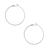 Textured Surgical Steel Gold Plated Hoop Earrings, 1-5/8-Inch