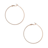 Textured Surgical Steel Gold Plated Hoop Earrings, 1-5/8-Inch