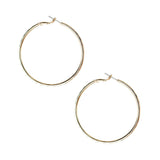 Hammered Gold Dipped Hoop Earrings, 1-7/8-Inch