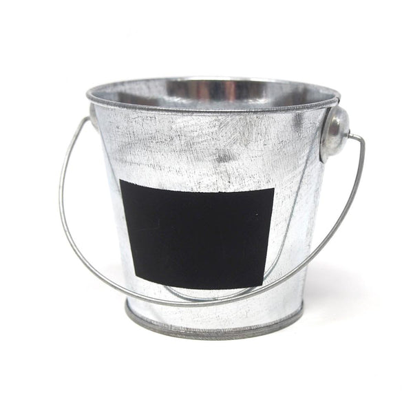 Galvanized Metal Bucket with Chalkboard Label, 3-Inch