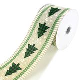 Plaid Christmas Tree Dash Edged Wired Ribbon, 2-1/2-Inch, 10-Yard