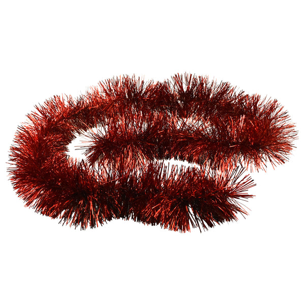 Tinsel Foil Christmas Garland, 6-1/2-Feet - Red