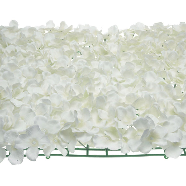 Artificial Silk Hydrangea Flower Mat, White, 24-Inch