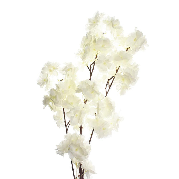 Artificial Cherry Blossoms Spray, 42-Inch, White