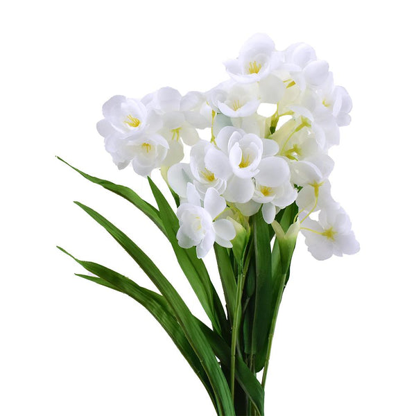 Artificial Daffodil Flowers Spray, White, 21-1/2-Inch