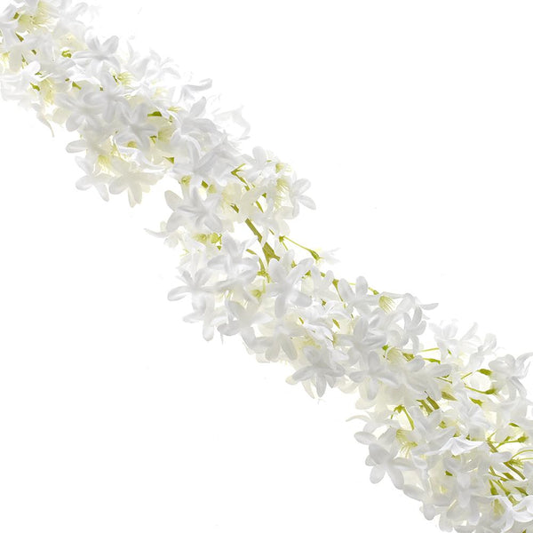 Artificial Winter Jasmine Flower Garland, White, 66-Inch