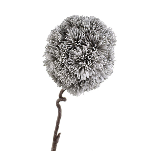 Tall Foam Allium Flower with Twist-able Stem, Gray, 34-Inch