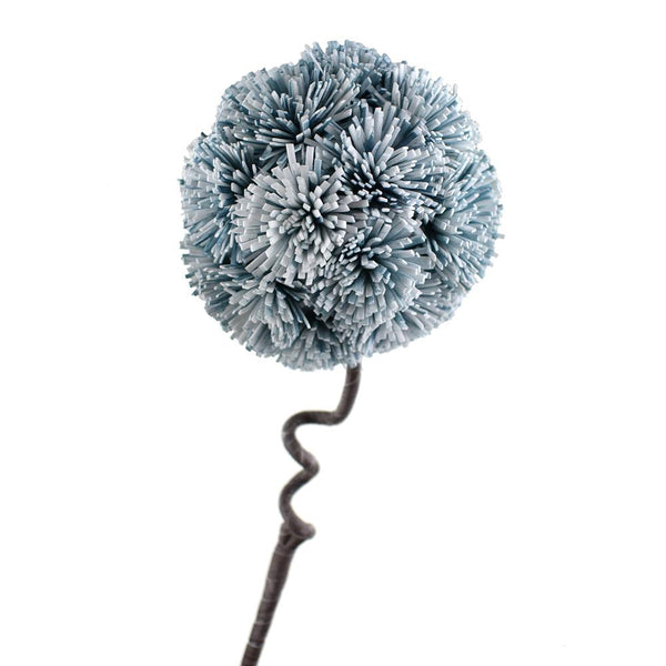 Tall Foam Allium Flower with Twist-able Stem, Light Blue, 34-Inch