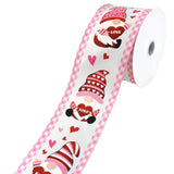 Valentines Day Heart Gnomes Wired Ribbon, 2-1/2-Inch, 10-Yard