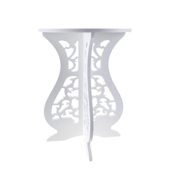 Wooden Flourished Accent Pedestal Stand, 16-Inch