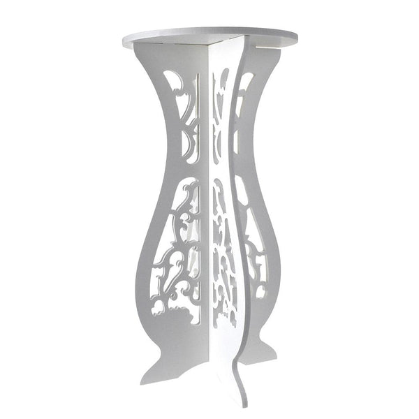 Wooden Flourished Accent Pedestal Stand, 24-Inch