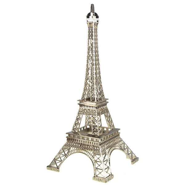 Metal Eiffel Tower Paris France Souvenir, 20-inch, Silver