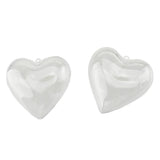 Fillable Plastic Clear Heart Ornament, 2-1/2-Inch, 12-Count