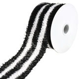 Halloween Fuzzy Stripes Wired Ribbon, 2-1/2-Inch, 10-Yard