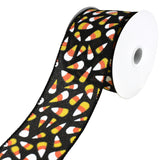 Halloween Candy Corn Pattern Wired Ribbon, 2-1/2-Inch, 10-Yard