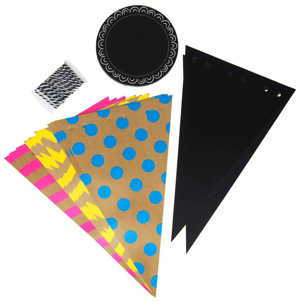 Chalkboard Pennants Kit, Birthdays, 11-Inch