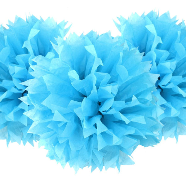 Starburst Tissue Paper Pom-Poms, Aqua, 17-Inch, 3-Count