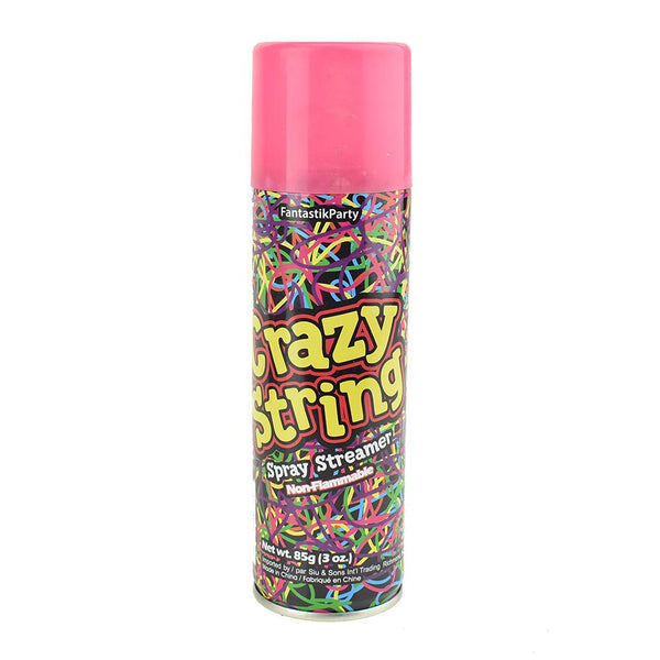 Crazy Party String Spray, 6-1/4-Inch, 3-oz, Pink