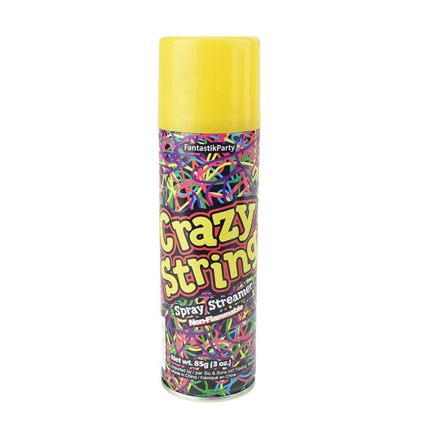 Crazy Party String Spray, 6-1/4-Inch, 3-oz, Yellow