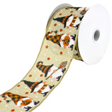 Halloween Gnomes Faux Linen Wired Ribbon, 2-1/2-Inch, 10-Yard